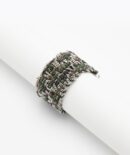 Anello ROMBO in Argento 925 Rodiato. Tessuto: Seta Militare