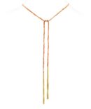 Collana TWIST in Argento 925 bagno oro Giallo 18Kt. Tessuto: Seta Rossa