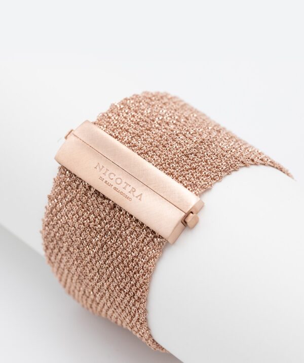 Bracciale EXTRA DRY 4 CM in Argento 925 bagno oro Rosa 14 Kt.