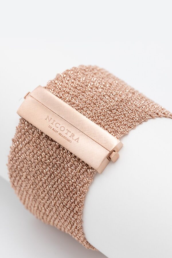 Bracciale EXTRA DRY 4 CM in Argento 925 bagno oro Rosa 14 Kt.