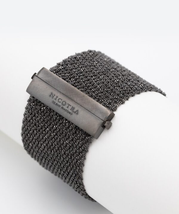 Bracciale EXTRA DRY 4 CM in Argento 925 bagno Rutenio