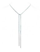 Collana TWIST in Argento 925 Rodiato. Tessuto: Seta Turchese