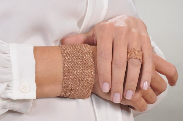 Bracciale EXTRA DRY 4 CM in Argento 925 bagno oro Rosa 14 Kt.