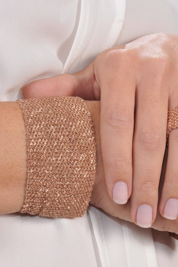 Bracciale EXTRA DRY 4 CM in Argento 925 bagno oro Rosa 14 Kt.