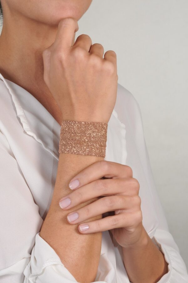 Bracciale EXTRA DRY 4 CM in Argento 925 bagno oro Rosa 14 Kt.
