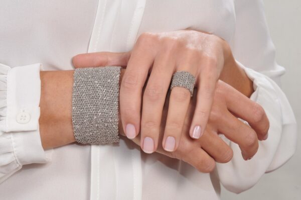 Bracciale EXTRA DRY 4 CM in Argento 925 Rodiato