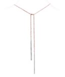 Collana TWIST in Argento 925 Rodiato. Tessuto: Seta Rosa