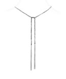 Collana TWIST in Argento 925 Rodiato. Tessuto: Seta Nera