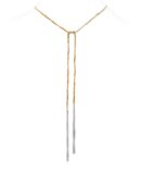 Collana TWIST in Argento 925 Rodiato. Tessuto: Seta Arancio