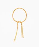 Bracciale TWIST in Argento 925 bagno oro Giallo 18Kt. Tessuto: Seta Arancio