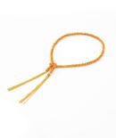 Bracciale TWIST in Argento 925 bagno oro Giallo 18Kt. Tessuto: Seta Arancio