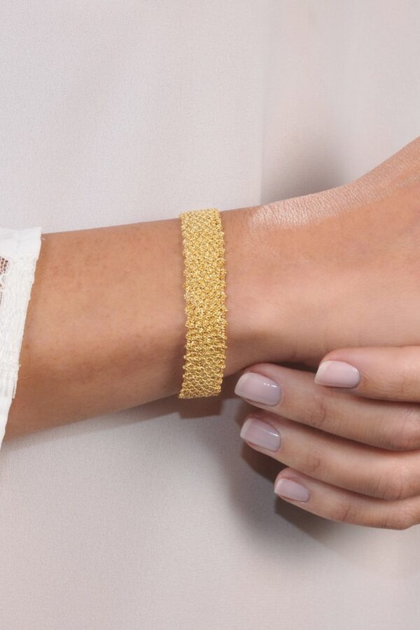 Bracciale EXTRA DRY 1 CM in Argento 925 bagno oro Giallo 18 Kt.