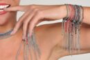 Bracciale TWIST in Argento 925 Rodiato. Tessuto: Seta Marrone