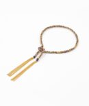 Bracciale TWIST in Argento 925 bagno oro Giallo 18Kt. Tessuto: Seta Viola