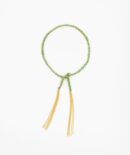 Bracciale TWIST in Argento 925 bagno oro Giallo 18Kt. Tessuto: Seta Smeraldo