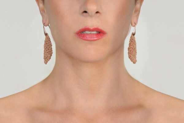 Orecchini ROMBI in Argento 925 bagno oro Rosa 14Kt.
