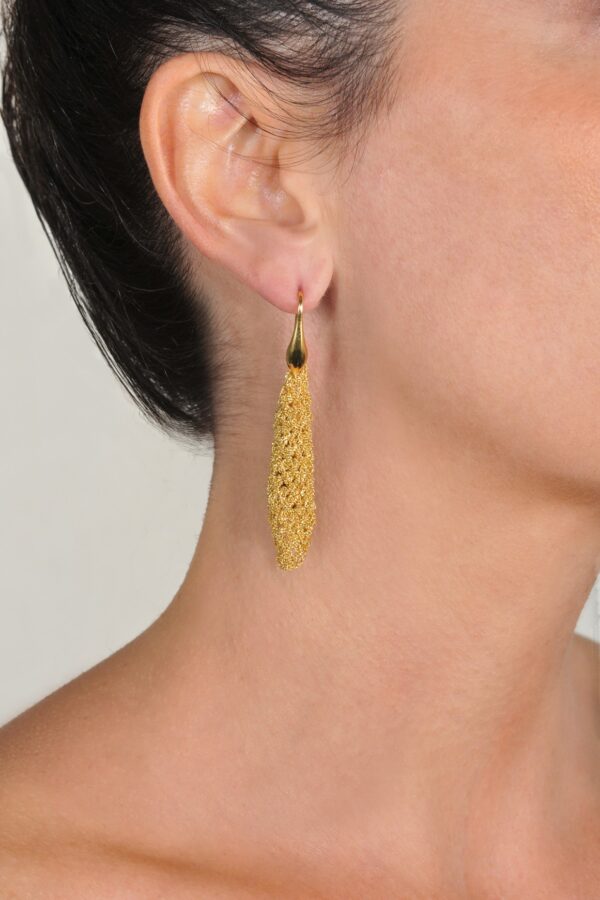 Orecchini ROMBI in Argento 925 bagno oro Giallo 18Kt.