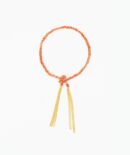 Bracciale TWIST in Argento 925 bagno oro Giallo 18Kt. Tessuto: Seta Rossa