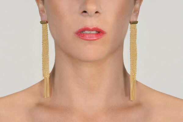 Orecchini FLUTE in Argento 925 bagno oro Giallo 18 Kt.