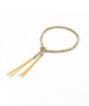 Bracciale TWIST in Argento 925 bagno oro Giallo 18Kt. Tessuto: Seta Jeans