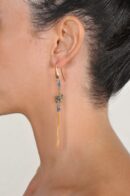 Orecchini TWIST in Argento 925 bagno oro Giallo 18Kt. Tessuto: Seta Jeans