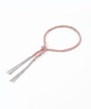 Bracciale TWIST in Argento 925 Rodiato. Tessuto: Seta Rosa