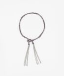 Bracciale TWIST in Argento 925 Rodiato. Tessuto: Seta Viola