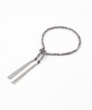 Bracciale TWIST in Argento 925 Rodiato. Tessuto: Seta Viola