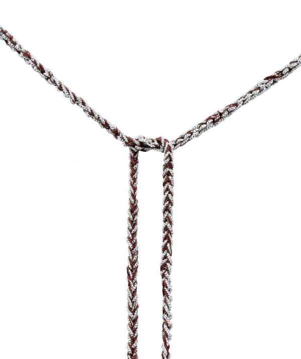 Collana TWIST in Argento 925 Rodiato. Tessuto: Seta Bordeaux