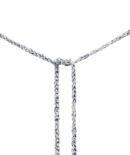 Collana TWIST in Argento 925 Rodiato. Tessuto: Seta Jeans