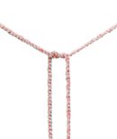 Collana TWIST in Argento 925 Rodiato. Tessuto: Seta Rosa