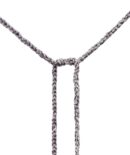 Collana TWIST in Argento 925 Rodiato. Tessuto: Seta Viola