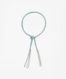 Bracciale TWIST in Argento 925 Rodiato. Tessuto: Seta Turchese