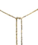 Collana TWIST in Argento 925 bagno oro Giallo 18Kt. Tessuto: Seta Jeans