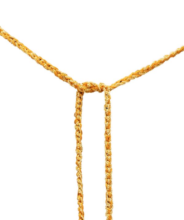 Collana TWIST in Argento 925 bagno oro Giallo 18Kt. Tessuto: Seta Arancio