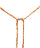 Collana TWIST in Argento 925 bagno oro Giallo 18Kt. Tessuto: Seta Rossa