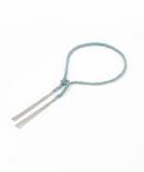 Bracciale TWIST in Argento 925 Rodiato. Tessuto: Seta Turchese