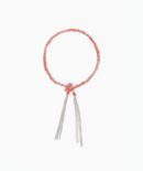 Bracciale TWIST in Argento 925 Rodiato. Tessuto: Seta Rossa