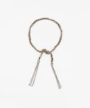 Bracciale TWIST in Argento 925 Rodiato. Tessuto: Seta Marrone