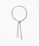 Bracciale TWIST in Argento 925 Rodiato. Tessuto: Seta Jeans