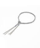 Bracciale TWIST in Argento 925 Rodiato. Tessuto: Seta Jeans