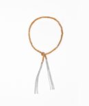 Bracciale TWIST in Argento 925 Rodiato. Tessuto: Seta Arancio