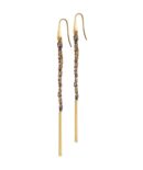 Orecchini TWIST in Argento 925 bagno oro Giallo 18Kt. Tessuto: Seta Viola