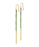 Orecchini TWIST in Argento 925 bagno oro Giallo 18Kt. Tessuto: Seta Smeraldo