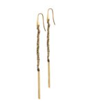 Orecchini TWIST in Argento 925 bagno oro Giallo 18Kt. Tessuto: Seta Marrone