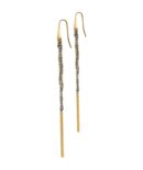 Orecchini TWIST in Argento 925 bagno oro Giallo 18Kt. Tessuto: Seta Jeans