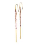 Orecchini TWIST in Argento 925 bagno oro Giallo 18Kt. Tessuto: Seta Bordeaux