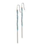 Orecchini TWIST in Argento 925 Rodiato. Tessuto: Seta Turchese