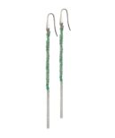 Orecchini TWIST in Argento 925 Rodiato. Tessuto: Seta Smeraldo