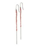 Orecchini TWIST in Argento 925 Rodiato. Tessuto: Seta Rossa